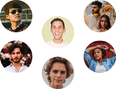 Portrait images of smiling people